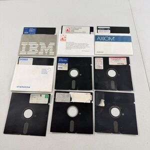 Lot of 9 Vintage Various Floppy Disks‎ 5.25" IBM Axiom Nashua Untested
